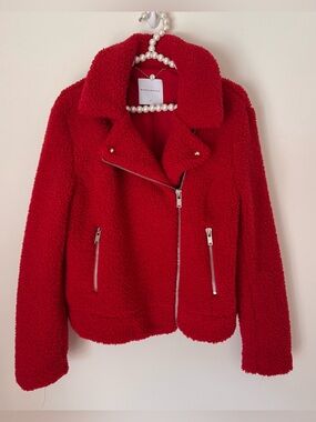 rino & pelle red fleece jacket